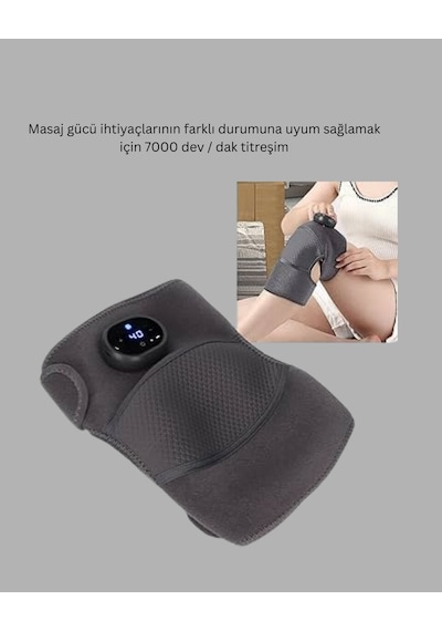 Diz Ve Dirsek İçin Isıtmalı Masaj Dizlik Aparatı Antrasit 72604636