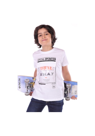 Toontoy Kids Toontoy Erkek Çocuk Süs Cepli Special Operation Baskılı Tişört Beyaz