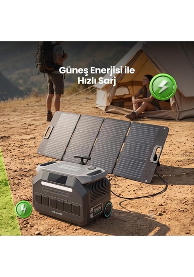 Goboenergy P3200 2048wh Lifepo4 Taşınabilir Güç İstasyonu, 3200w Sürekli 6400w Tepe Güç, 1800w Hızlı Şarj, 10
