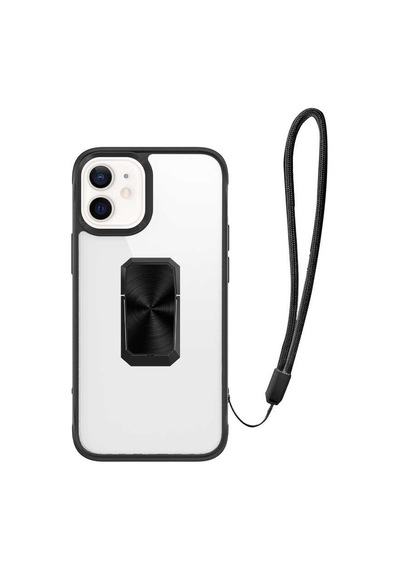 Apple Uyumlu iPhone 12 Kılıf Zore V-bax Kapak Siyah
