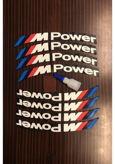 M Power Motosiklet Ve Otomobil Lastik Yazısı Sticker Arma