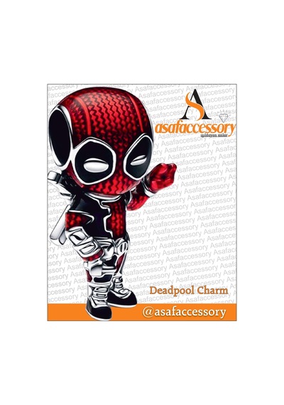 Deadpool Charm Gümüş Kaplama Kırmızı