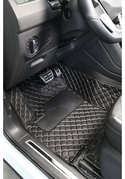 Renault Reno Megane 1 1995-2003 Siyah Üzeri Gri Dikiş 8d Diamond Araca Özel Deri Oto Paspas