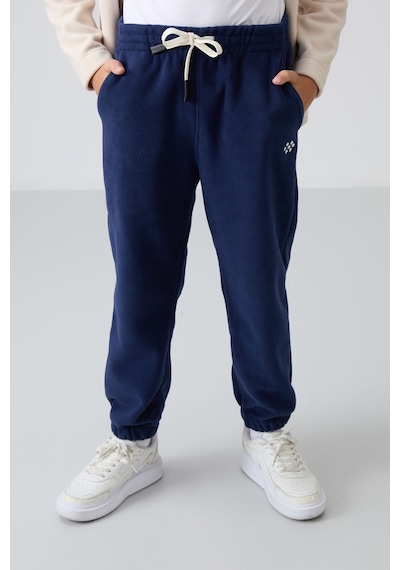 Tommylife Tommy Life Lacivert Kalın Yumuşak Dokulu Standart Fit Nakışlı Polar Erkek Çocuk Eşofman Alt - 11220 Lacivert