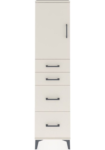 Arges Dolap Tek Raflı 4 Çekmeceli Tek Kapaklı 44x30x182 Aytaş... Aytaşı
