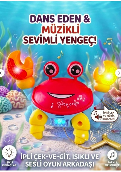 Dans Eden Müzikli Sevimli Yengeç Çocuğunuzun Yeni Oyun Arkadaşı