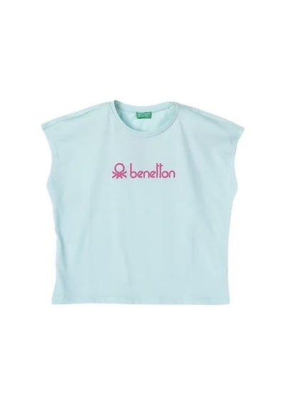 United Colors Of Benetton Benetton Kız Çocuk T-shirt 09327 Mavi