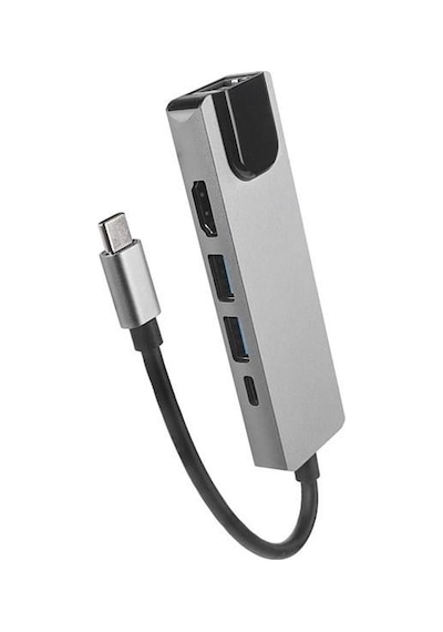 Hytech Hy-usbc80 4k 30hz Gri Metal 2xusb3.0 1xhdmı, 1xpd Gigabit Type C Adaptör-129132