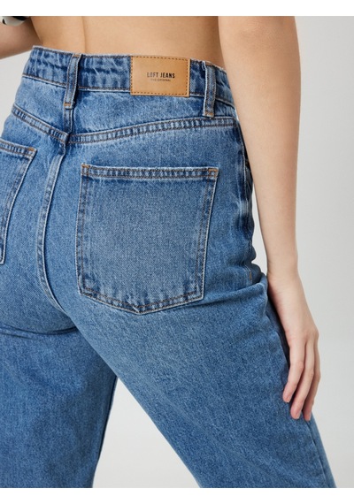 Mom Regular Fit Kadın Pantolon Mavi