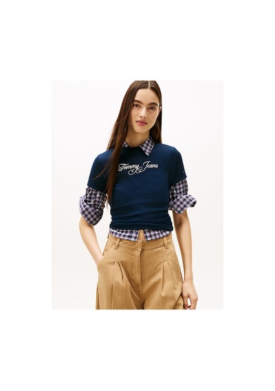 Tjw Slim Essential Logo T-shirt-12840 Mavi