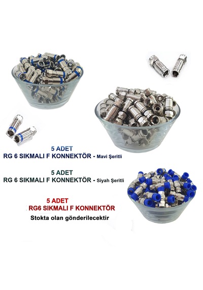 F Konnektör Sıkma Pensesi + Kablo Soyucu + 15 Adet Çeşitli Sıkmalı F Konnektör
