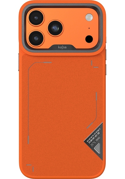 Apple Uyumlu iPhone 17 Pro Max Kılıf M-safeli O-ring Metal Çerçeveli Kajsa Matrix Collection Kapak Turuncu-gri Turuncu-gri
