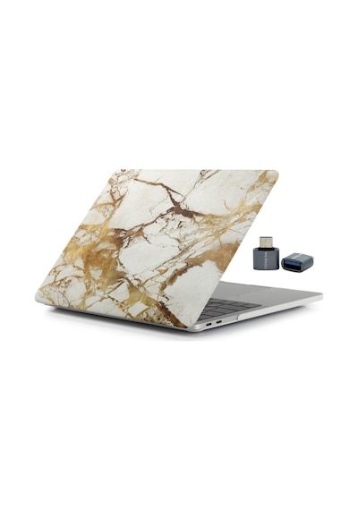 McStorey Apple Uyumlu MacBook Pro Kılıf 13inç M1-m2, Mermer Type-c Model A2338 A2289 A2251 A1706-08 A1989 A2159 İle Sarı