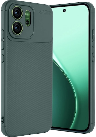 Oppo Reno 14f Uyumlu Auto Focus Karbon Kapak - Koyu Yeşil