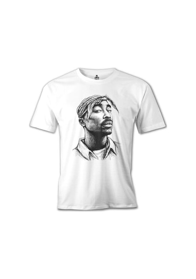 Tupac Shakur - Bandana Beyaz Erkek Tshirt