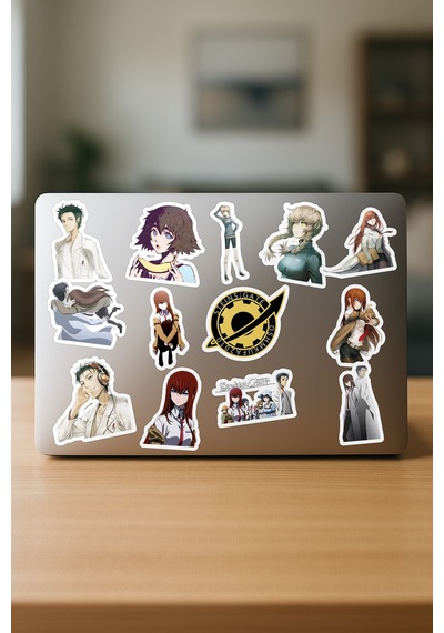 Steins Gate Anime Sticker Paketi 20 Adet Çok Renkli