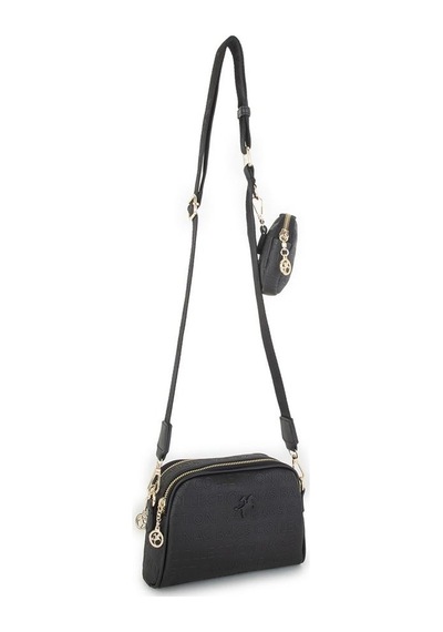 Nas Bag Kadın Mini Çapraz Çantası Siyah Gofraj Siyah