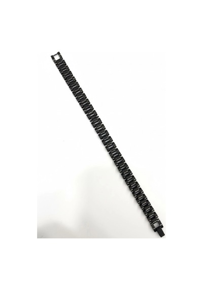 Siyah Çelik Erkek Çelik Bileklik Boy 21.5 Cm / En 1.0 Cm - Ebl0078