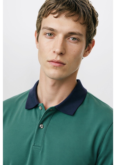 AC&Co / Altınyıldız Classics Erkek Yesıl Lacı %100 Pamuk Slim Fit Dar Kesim Polo Yaka Tişört