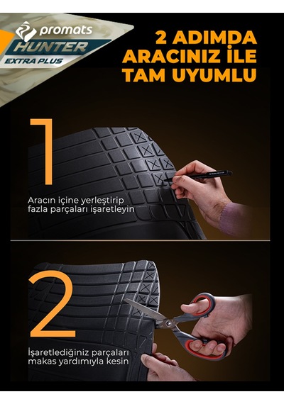 Dacia Duster 2010-2017  Model ve Sonrası Uyumlu Oto Paspas 4D   Ekstra Plus (Siyah)