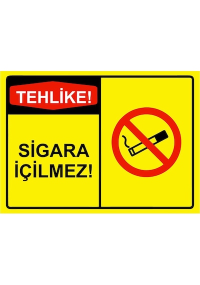 Tehlike Sigara İçilmez İsg Uyarı Levhası Pvc A4 21x30 Cm