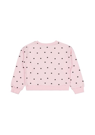 Civil Girls Yıldız Baskılı 6-9 Yaş Sweatshirt Pudra