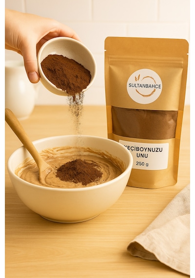 Doğal Keçiboynuzu Unu 250 Gr Katkısız - Rafine Şekersiz - Glutensiz - Vegan - Lif Kaynağı