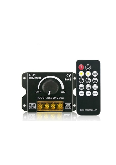 5-24v Manuel Led Dimmer 30 Amper Rf Kumandalı 3 Renk Cct