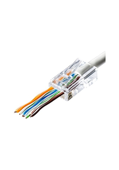 Delikli Cat6.Cat5 Yeni Nesil Ez Rj45 Plastik İnternet Jack Rj45