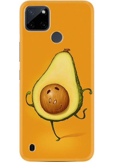 Realme C21Y Kılıf Resimli Desenli Silikon Platinium Series Dance Avokado 1878