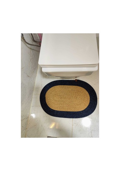 Jüt Hasır Tek Li,banyo Paspası,bohem Tarzı Banyo Takımı, Paspas/40x60 Hasır Kırçılmavi Hasır Kırçılmavi