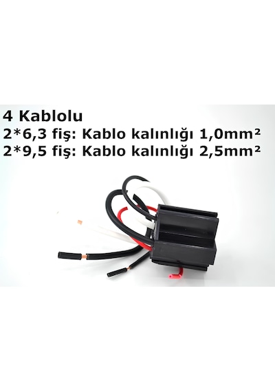 4 Kablolu Güç Rölesoketi 80a Kalın Bacak Fiş Uyumlu