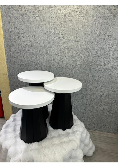 3 Lü Mdf Mantar Sehpa