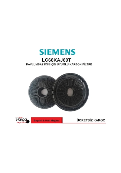 Siemens Uyumlu Lc66Kaj60T Davlumbaz Karbon Filtre / Bacasiz Kullanim - 442523553