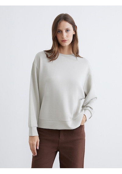 Lcw Everyday Gri Bisiklet Yaka Oversize Kadın Sweatshirt