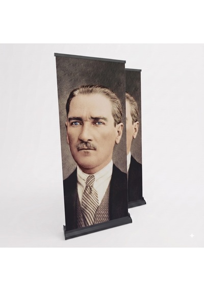 Atatürk Poster Baskılı Pro Roll Up Banner 85x200cm No:2 Diğer