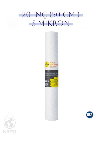 20 Inç Su Arıtma Cihazları Için -5 Mikron- Filtre 1 Adet