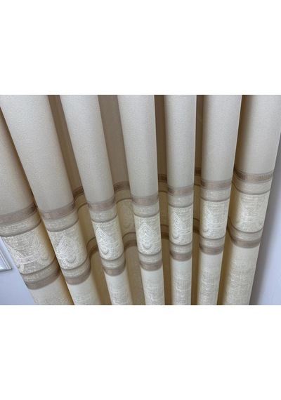 Nivemeshome Ürgüp V-115 Krem 1/3 Pileli Fon Perde Apm 60x280