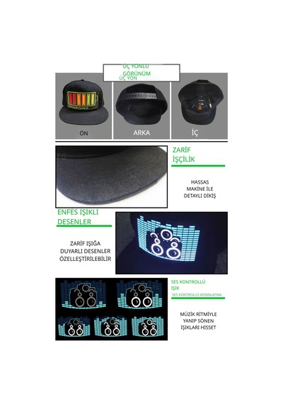 Ses Kontrollü Led Işıklı Parti Şapkası Müziğe Duyarlı El Panel Snapback Kep, Ritimle Yanıp Sönen Işıklı Festival, Konser, Parti Ve Sahne Şapkası Diğer Ses Kontrollü Led Işıklı Parti Şapkası Müziğe Duyarlı El Panel Snapback Kep, Ritimle Yanıp Sönen Işıklı Festival, Konser, Parti Ve Sahne Şapkası Diğer