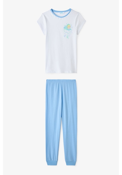 Penti  Açık Mavi Erkek Çocuk Çizgili Space Pamuklu 2'li Pijama Takımı