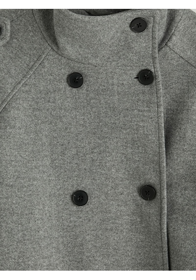 Lcw Modest Gri Kuşaklı Oversize Kadın Kaşe Kaban