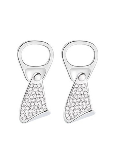 Rhinestone Pull Küpeler Kadın Partileri Ve Tatilleri İçin Çinko Alaşım Pırıl Pilding Mücevherleri Çok Renkli