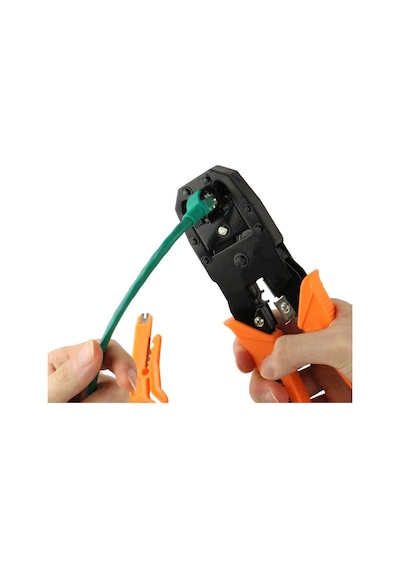 Rj45 Sıkma Pensesi + 100 Adet Rj45 Konnektör Cat5 Cat6 Ethernet Ağ Kablosu Seti