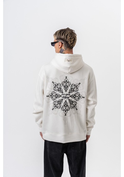 Respire Erkek Itsbyzey Nakışlı Kapüşonlu Oversize Hoodie Ekru