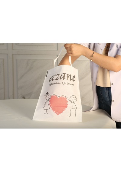 Eczane Bez Çanta Kalpli 50'li 30 x 35 CM