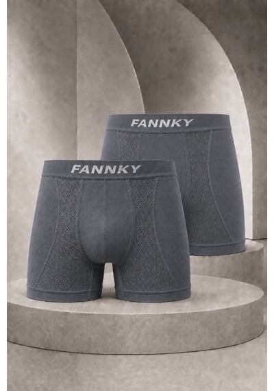 Womanandkids Night Gri Erkek Casual Comfort Günlük 2 Li Boxer