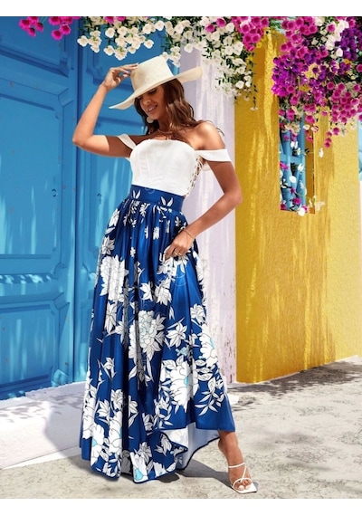 Defymoda Kadın Süprem Etek Mavi