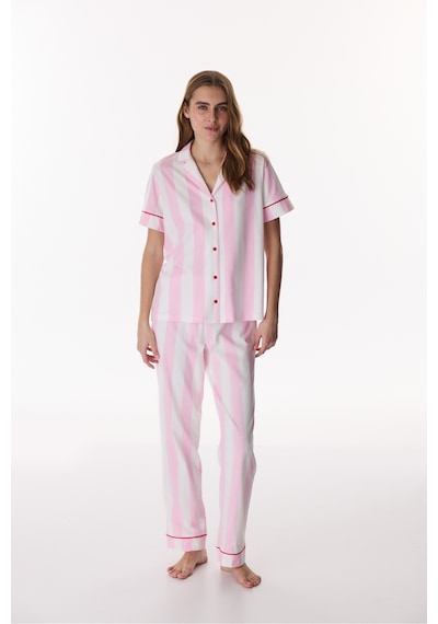 Penti Pembe Happy Mood Pamuklu Gömlek Pantolon Pijama Takımı
