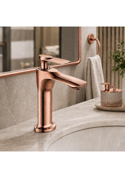 Lava Kısa Lavabo Bataryası Parlak Rose