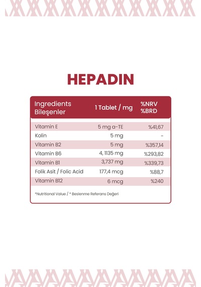 Hepadın 60 Tablet Liver Support Complex & Kolin & Bitkisel Ekstre Kompleksi